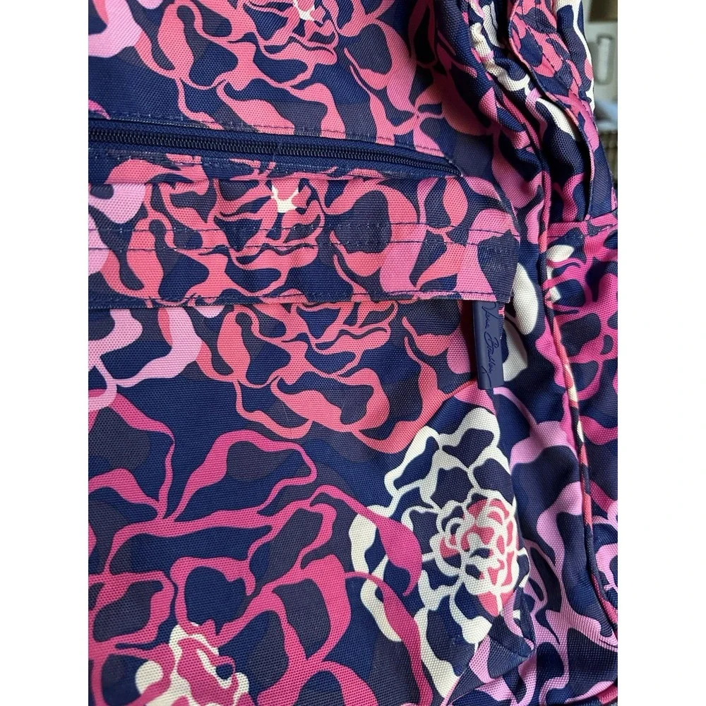 Vera Bradley Pink and Navy Blue Floral Rose Backpack